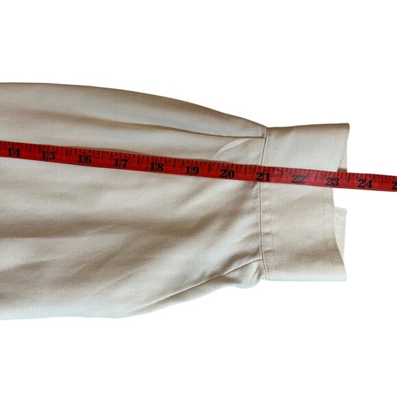 Marsh Landing Women White Long-Sleeve Shirt Button-Down Cotton Large Pockets - Picture 15 of 16